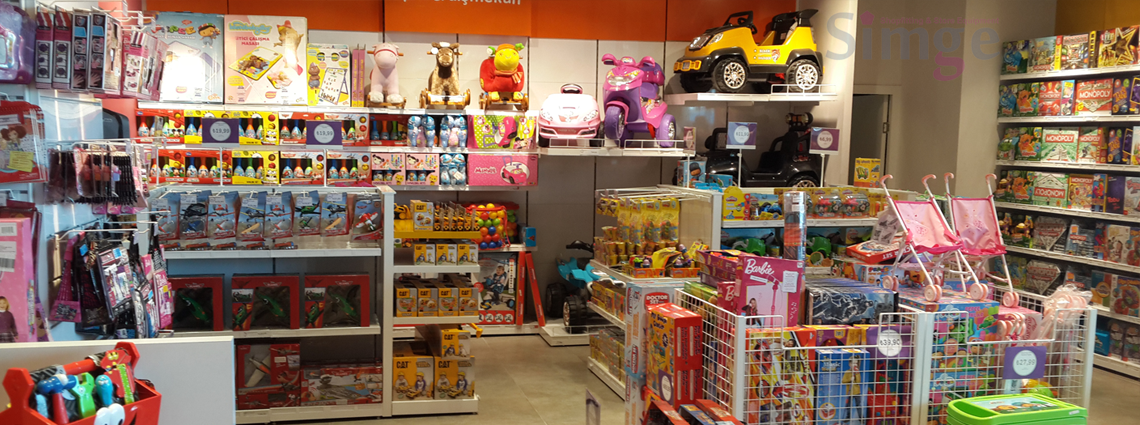 Mağaza Dekorasyonu, Çocuk ve Oyuncak raf sistemleri