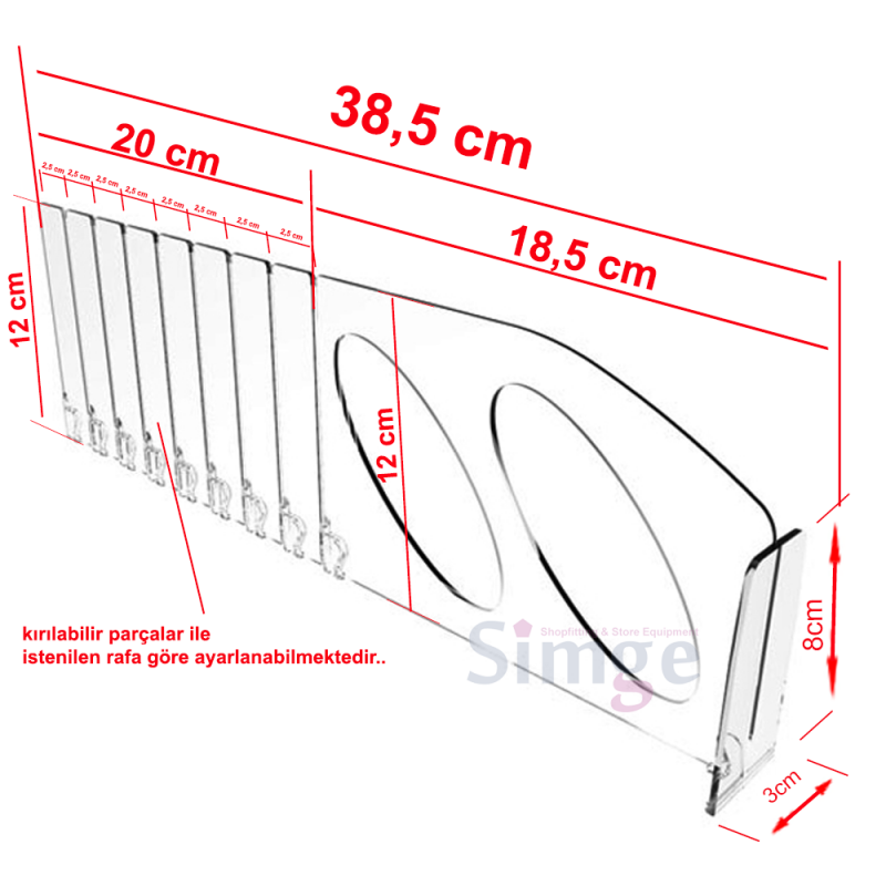 Raf Ayracı, Çeşitli Raf Derinlikleri İçin