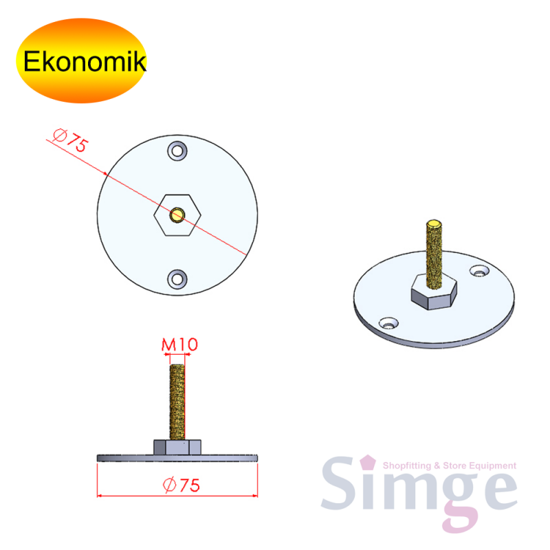 Profil Dikmesi Zemin ve Tavan Bağlantı Ayağı