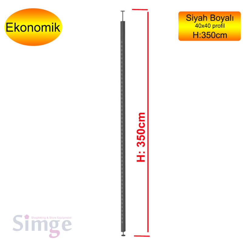 Mağaza Vitrin Önü Raf Direği, 350cm