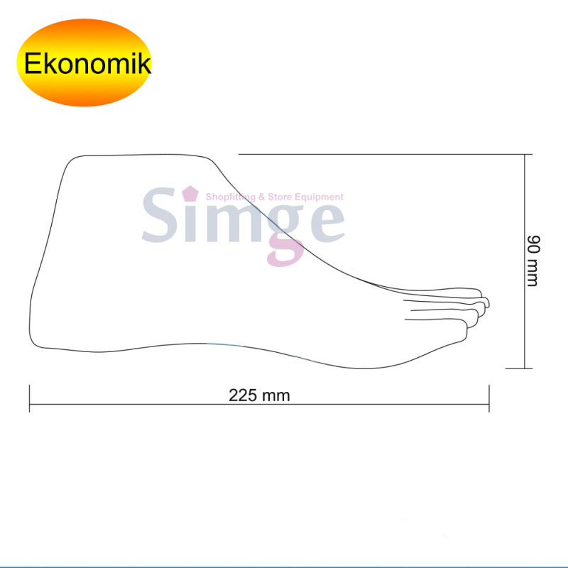 Plastik Çorap Teşhir Mankeni Ayak, Beyaz