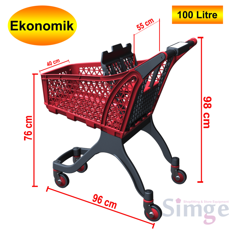Plastik Market Arabası 100 Litre
