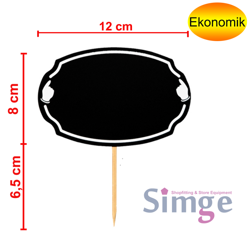 Ahşap Saplamalı Fiyatlık Elips Silinebilir Etiketlik