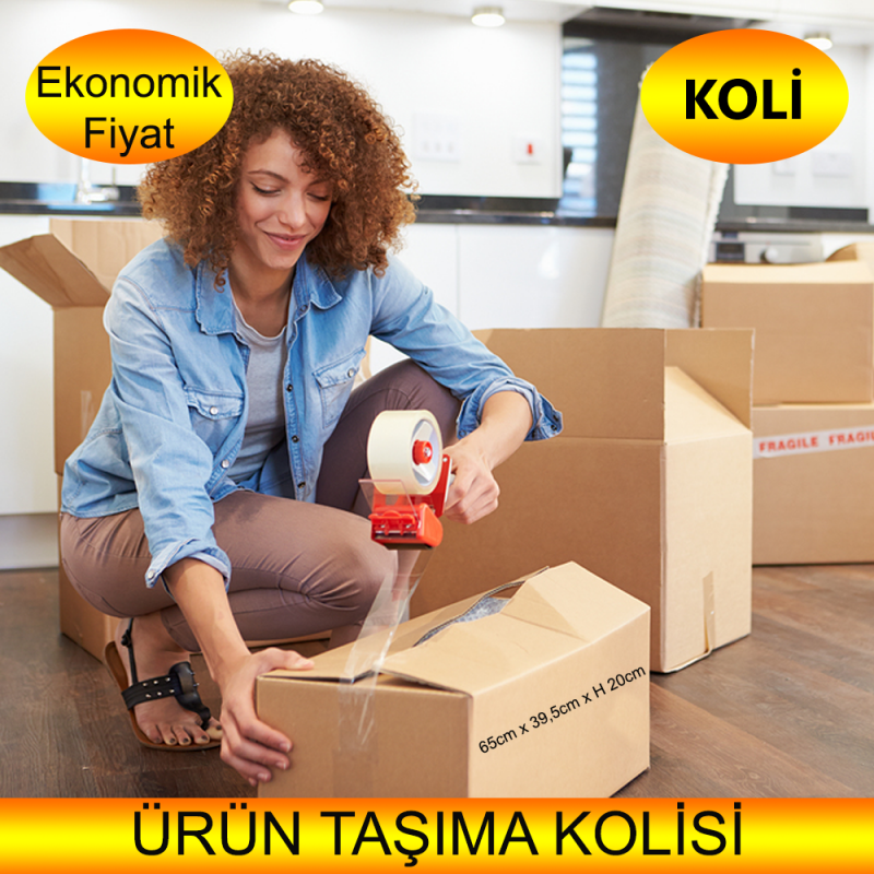 Ucuz ve Ekonomik Koli İkitelli, Boş Taşınma Karton Koli 650mm x 395mm x 200mm