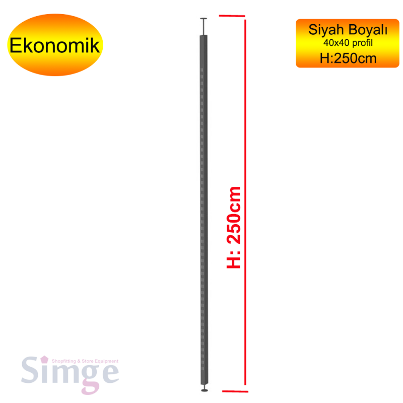 Mağaza Vitrin Raf Dİreği, 250cm