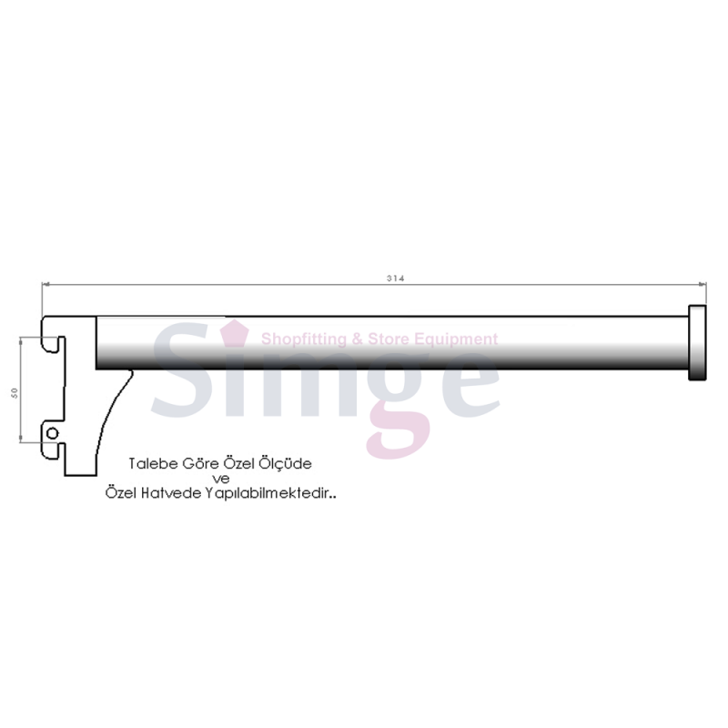 Tırnaklı Düz Baston Boyalı