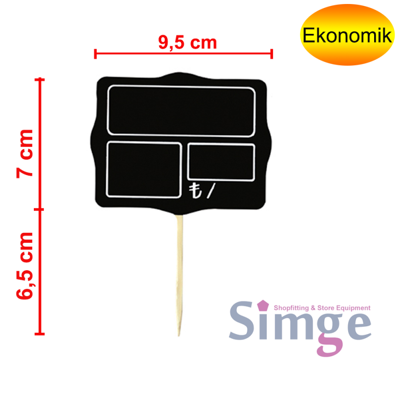 Ahşap Saplamalı Kare Fiyatlık, Etiketlik, Silinebilir