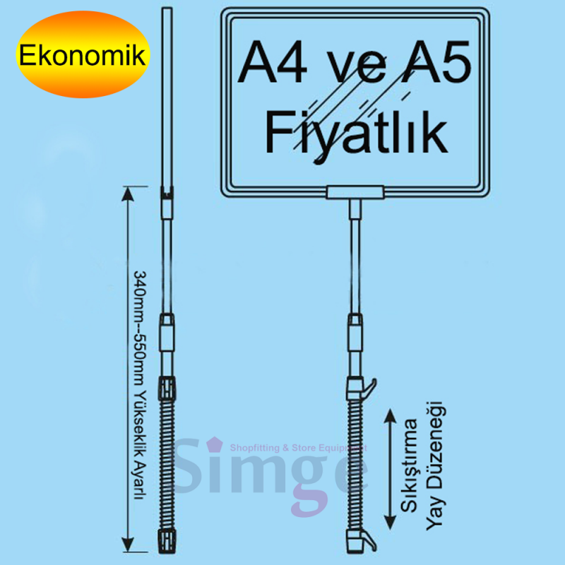 Yaylı Etiketlik Çerçevesi Tutucu