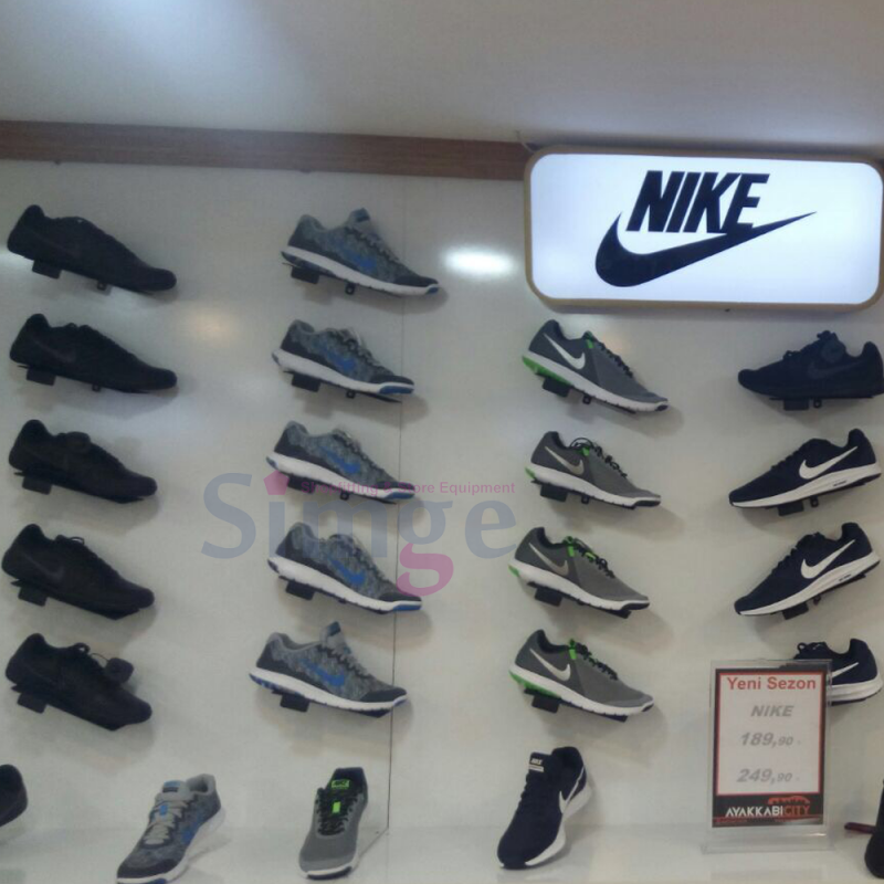 Duvara ve Suntaya Vidalanabilen Ayakkabı Mağazası Rafı