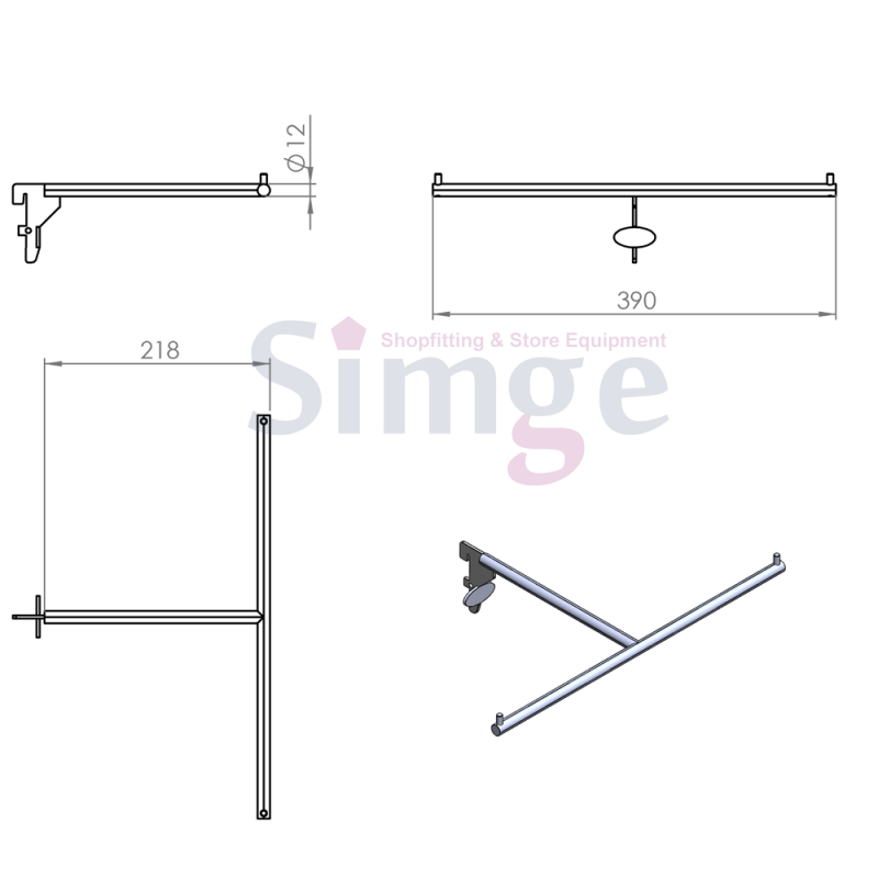 İç Giyim T Baston Askı Taşıyıcı