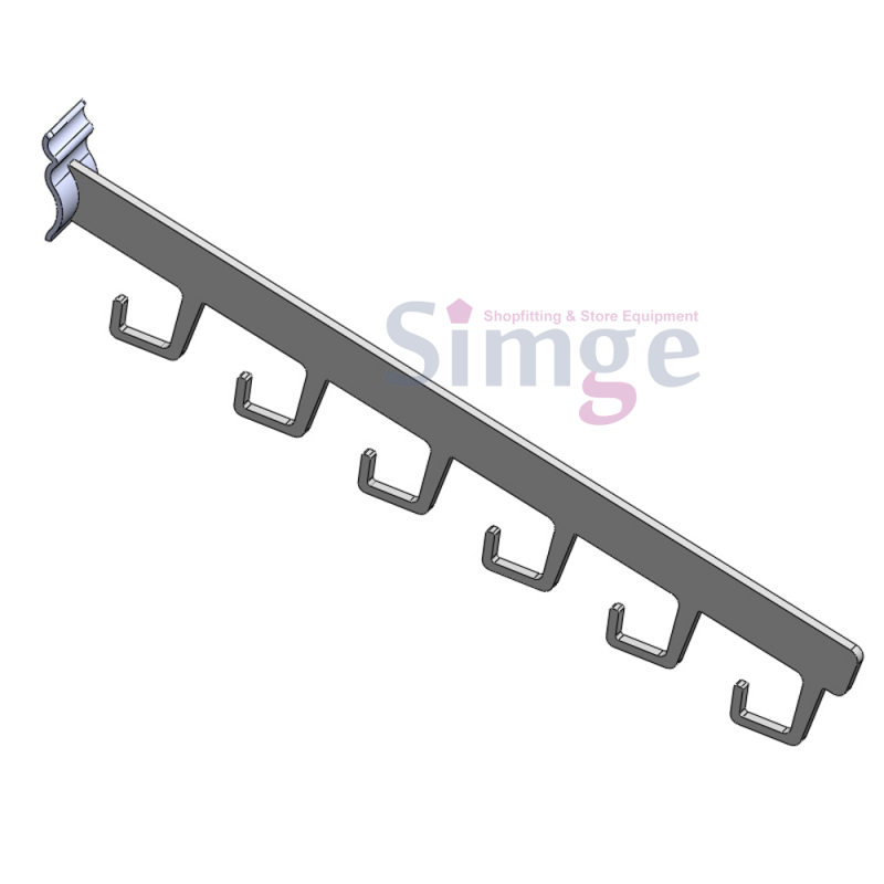 Dalgalı Alüminyum Raf T Eğimli Kancalı Raket Tutucu