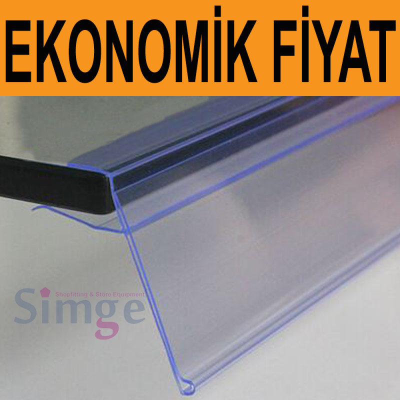 Cam Raf Etiketliği Şeffaf 50cm