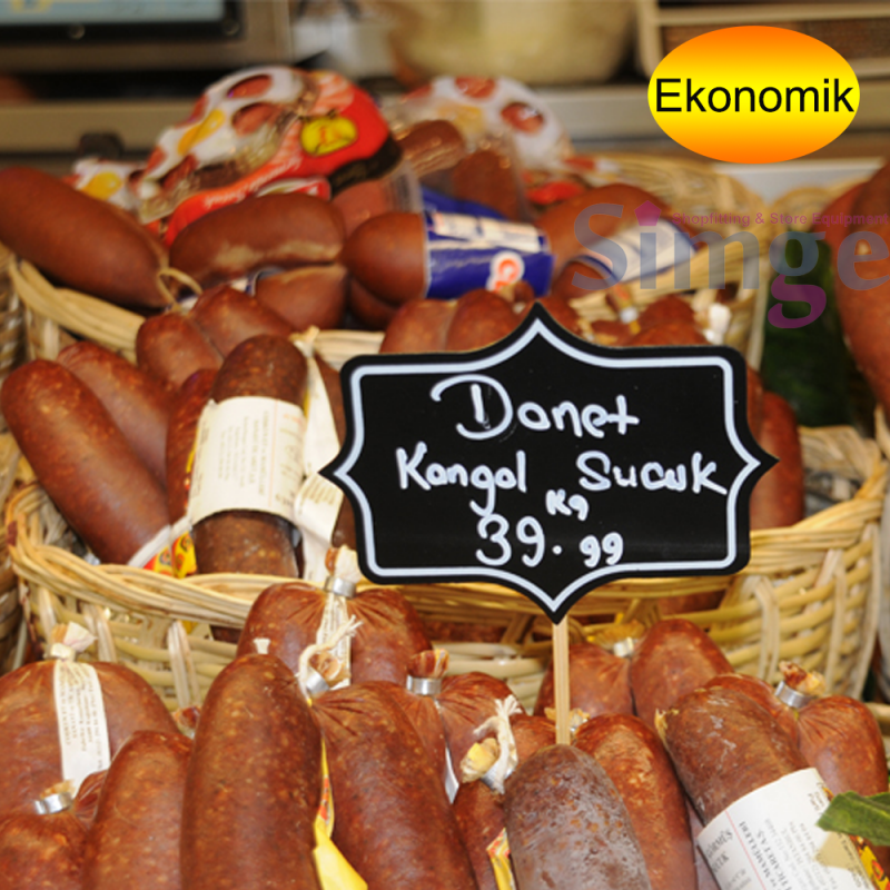 Ahşap Saplamalı Fiyatlık, Market Reyon Etiketliği, Silinebilir