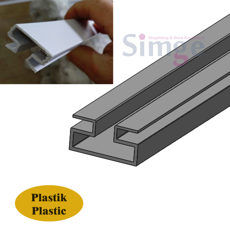 Plastik Mağaza Kanallı Panel Raf Kanalı Profili