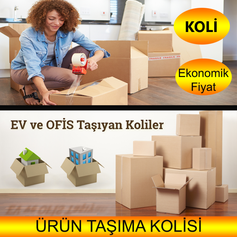 Ucuz ve Ekonomik Koli İkitelli, Boş Taşınma Karton Koli 650mm x 395mm x 200mm