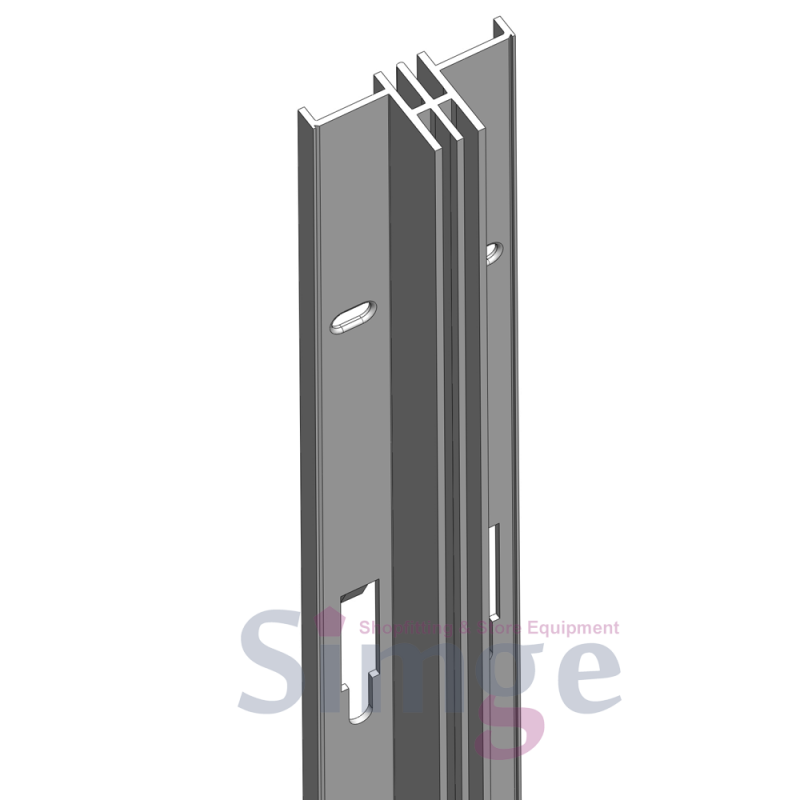 Dikey Raf Sistemleri Çift Slotlu Aluminyum Duvar Rayı Profilleri
