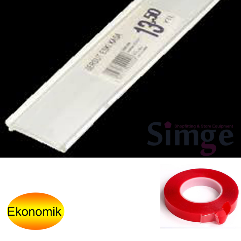 Plastik Yapışkanlı Etiketlik Raf Profili